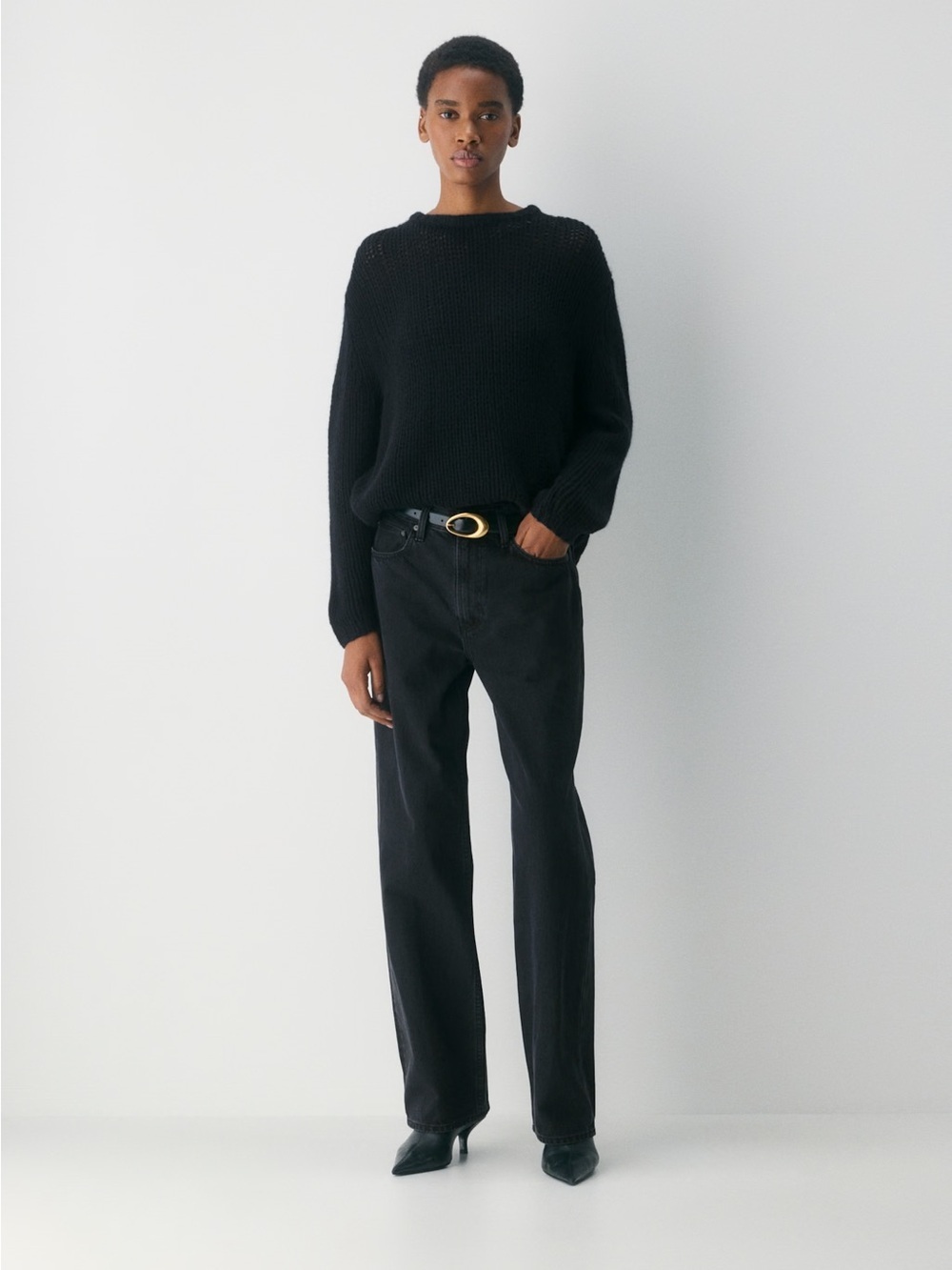 Aritzia Mesh Cashmere Oversized Crew Sweater